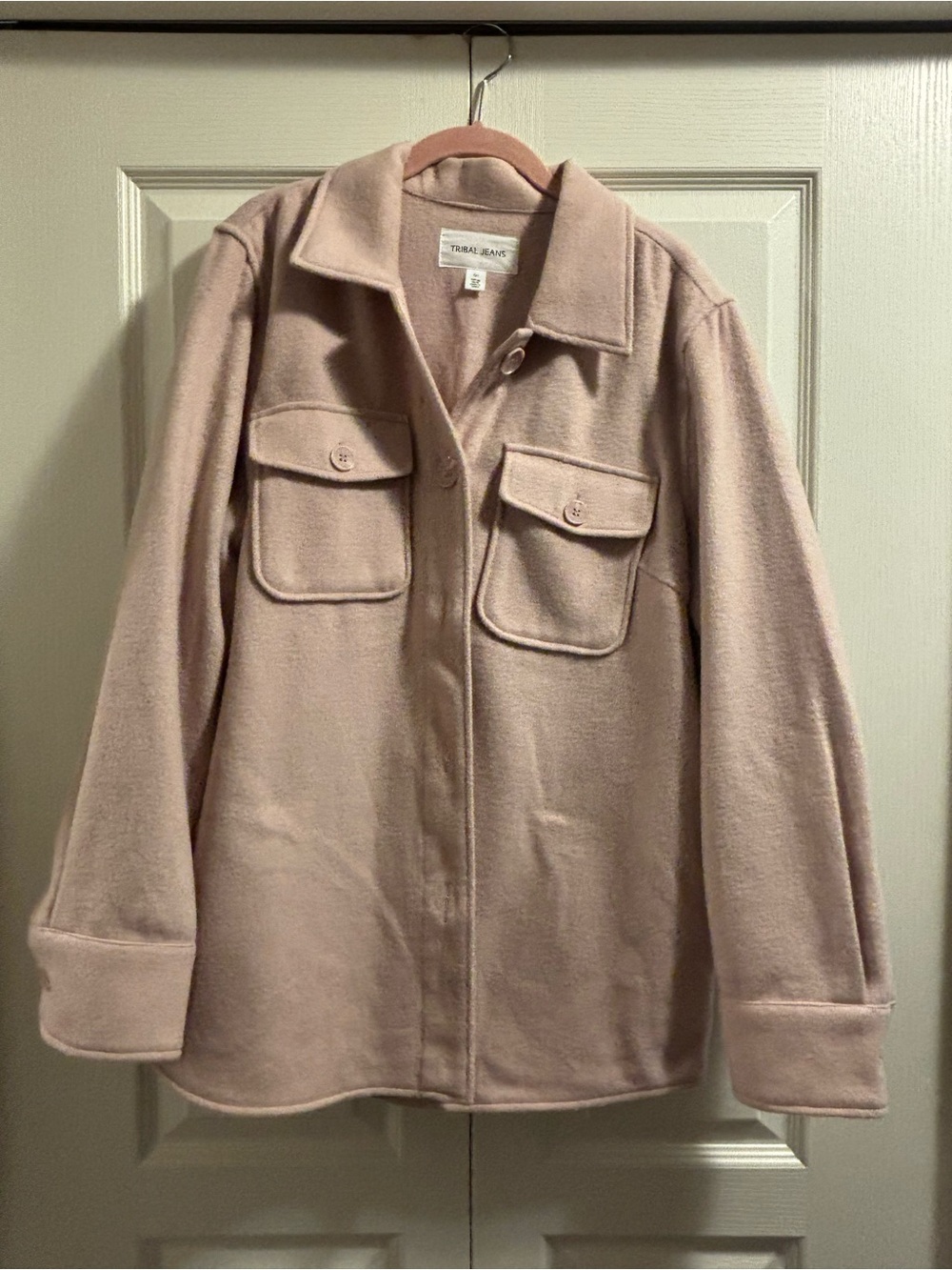 Blush pink shacket